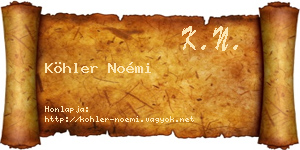 Köhler Noémi névjegykártya